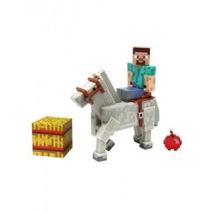 Figúrka Minecraft - Steve s bielym koňom