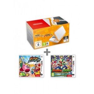 Konzola NEW Nintendo 2DS XL Bielo-oranžová + KBR + M&L:Supersaga