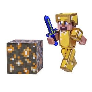 Figúrka Minecraft - Steve v zlatej zbroji