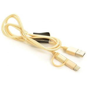 Accura 2 in 1 micro USB / USB-C 1.0 m zlatý