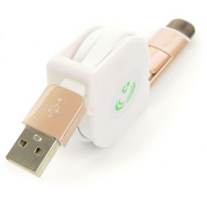 Accura 2 in 1 micro USB / Lightning 1.0 m bílý