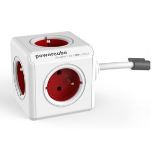 PowerCube Extended 5 zásuvek 1.5m, červená