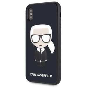Karl Lagerfeld Hard Case pro iPhone X/XS černý navy/Iconic Karl Glitter