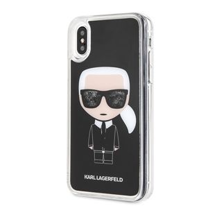 Karl Lagerfeld Hard Case pro iPhone X/XS černý/Iconic Glitter