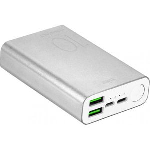 Puro Compact 10000 mAh 2x USB-A, 1x USB-C stříbrný
