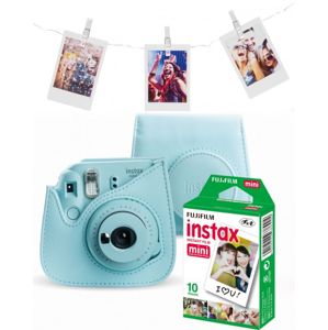 Fujifilm Instax Mini 9 světle modrá set (pouzdro, film, kolíčky)