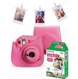 Fujifilm Instax Mini 9 růžová set (pouzdro, film, kolíčky)