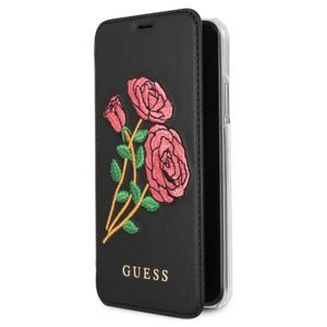 Guess Book Cover pro iPhone X černé/Flower Desire [GUFLBKPXEROBK]