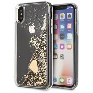 Guess Hard Case pro iPhone X/XS zlatý/Glitter Hearts