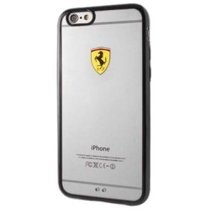 Ferrari Hardcase pro iPhone 6 Plus/6s Plus racing shield/čiré/černé [FEHCP6LBK]