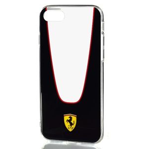 Ferrari Hardcase pro iPhone 7 čiré/černé [FEAPHCP7BK]