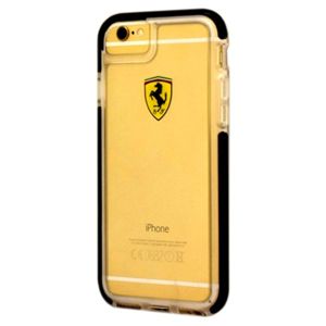 Ferrari Hardcase Shockproof pro iPhone 7 čiré/černé [FEGLHCP7BK]