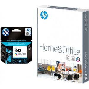 HP No. 343 barevný +papír HP Home & Office - originální