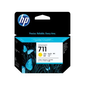 HP No. 711 CZ136A 3-pack žlutá - originální