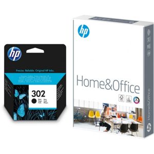 HP No. 302 černý + papír HP Home & Office - originální