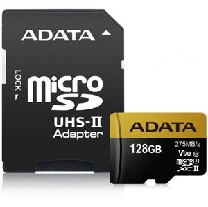 ADATA Premier One microSDXC 128GB 275R/155W UHS-II U3 Class 10 AUSDX128GUII3CL10-CA1