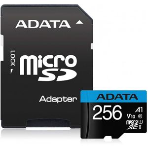 ADATA Premier microSDHC 256GB 100R/25W UHS-I Class 10 A1 V10 + Adaptér AUSDX256GUICL10A1-RA1