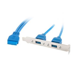 Lanberg záslepka 2x USB modrá