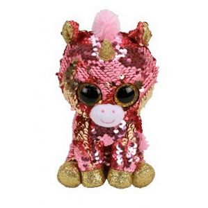 TY Beanie Boos Flippables SUNSET sequin coral unicorn 36670