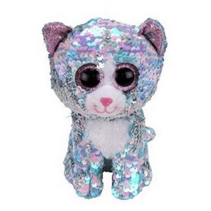 TY Beanie Boos Flippables WHIMSY sequin blue cat 36674