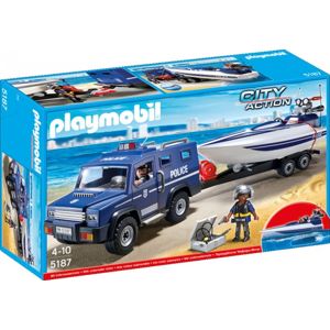Playmobil Policejní vůz s motorovým člunem 5187