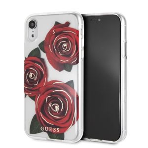 Guess iPhone Xr transparent hard case Flower Desire red roses