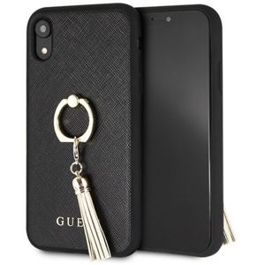 Guess Hard Case pro iPhone XR černý/Saffiano with ring stand