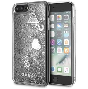 Guess Hard Case pro iPhone 8 Plus stříbrný/Glitter Hearts
