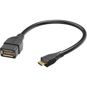 Hama adaptér OTG USB-A / micro USB-B 15cm, černý (173892)