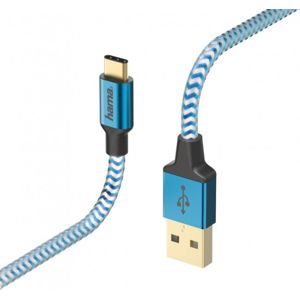Hama kabel USB-C Reflected 1.5m, modrý (178295)