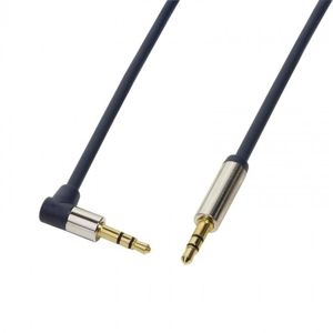 LogiLink stereo kabel miniJack 0.5m úhel 90° modrý CA11050