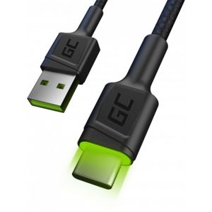 Green Cell USB-C svítící 1.2m černý