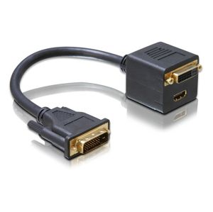 DeLock adaptér DVI/D (24+1) > DVI/D + HDMI (F) - 65057