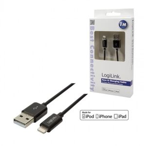 Kabel USB - Lightning, 1m, černý - LogiLink