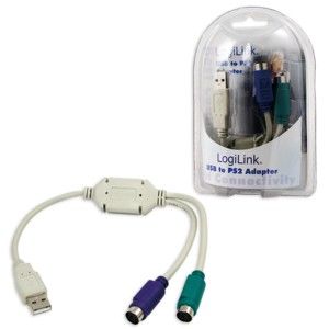 LogiLink adaptér USB - 2x PS/2, kabel 30cm AU0004A