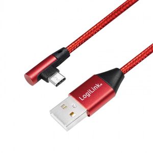 LogiLink USB-C 0.3m úhlový červený