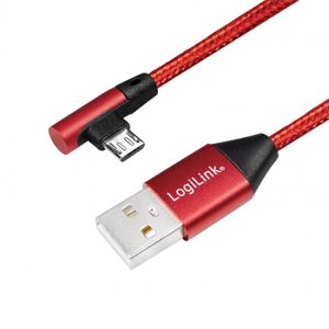 LogiLink micro USB 0.3m úhlový červený