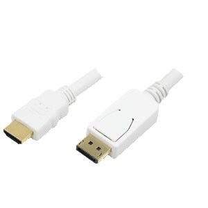 LogiLink kabel DisplayPort - HDMI 2.0m bílý CV0055