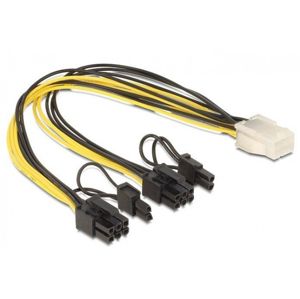 DeLock napájecí kabel PCI Express 6-pin (F) > 2x 8-pin (M) - 83433