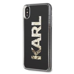 Karl Lagerfeld Hard Case pro iPhone XS Max černý/Karl logo Glitter