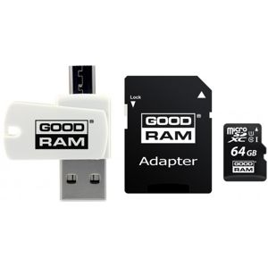 GOODRAM 64GB microSDHC class 10 UHS I + adaptér + čtečka