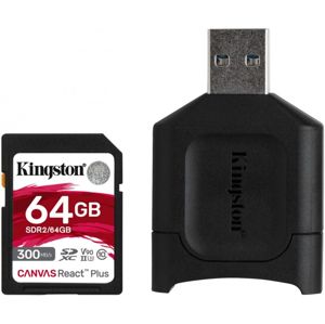 Kingston SDXC Canvas React Plus SDR2 64GB + čtečka SD MobileLite Plus MLPR2/64GB