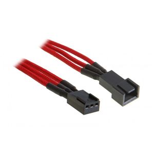 BitFenix 3-Pin prodlužovací kabel 30cm opletený - červeno-černý [BFA-MSC-3F30RK-RP]