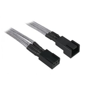 BitFenix 3-Pin prodlužovací kabel 30cm opletený - stříbrno-černý [BFA-MSC-3F30SK-RP]