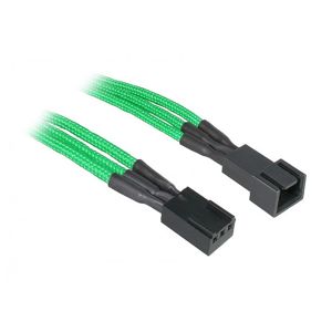 BitFenix 3-Pin prodlužovací kabel 30cm opletený - zeleno-černý [BFA-MSC-3F30GK-RP]
