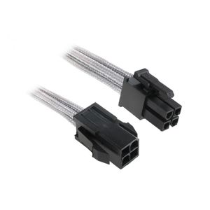 BitFenix 4-Pin ATX12V prodlužovací kabel 45cm opletený - stříbrno-černý [BFA-MSC-4ATX45SK-RP]