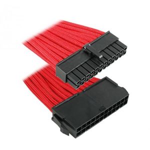 BitFenix 24-Pin ATX prodlužovací kabel 30cm opletený - červeno-černý [BFA-MSC-24ATX30RK-RP]