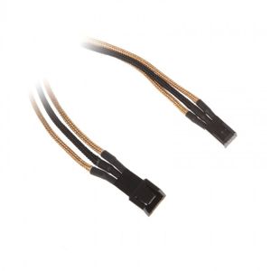 BitFenix 3-Pin prodlužovací kabel 60cm opletený - zlato-černý [BFA-MSC-3F60AKK-CK]
