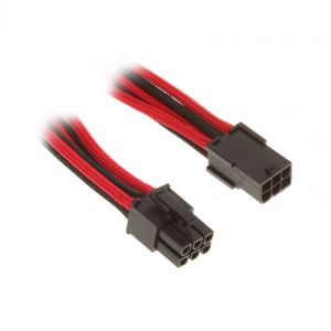 BitFenix 6-Pin PCIe prodlužovačka 45cm - sleeved - černo červená