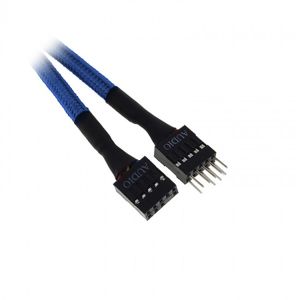 BitFenix prodlužovací kabel audio 30cm - opletený modro-černý [BFA-MSC-AUD30BK-RP]